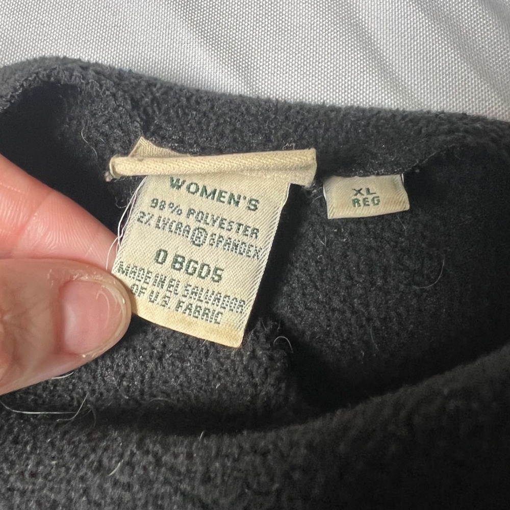L.L. Bean Polartec Fleece Pullover Womens XL Black Mock Neck Long Sleeve 0BGD5 - Picture 6 of 6